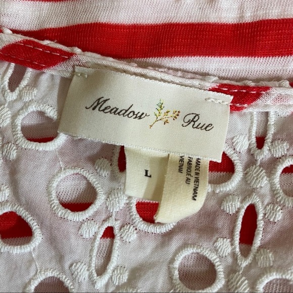 Meadow Rue Marin Striped Top Red & White Size Large - Picture 12 of 13